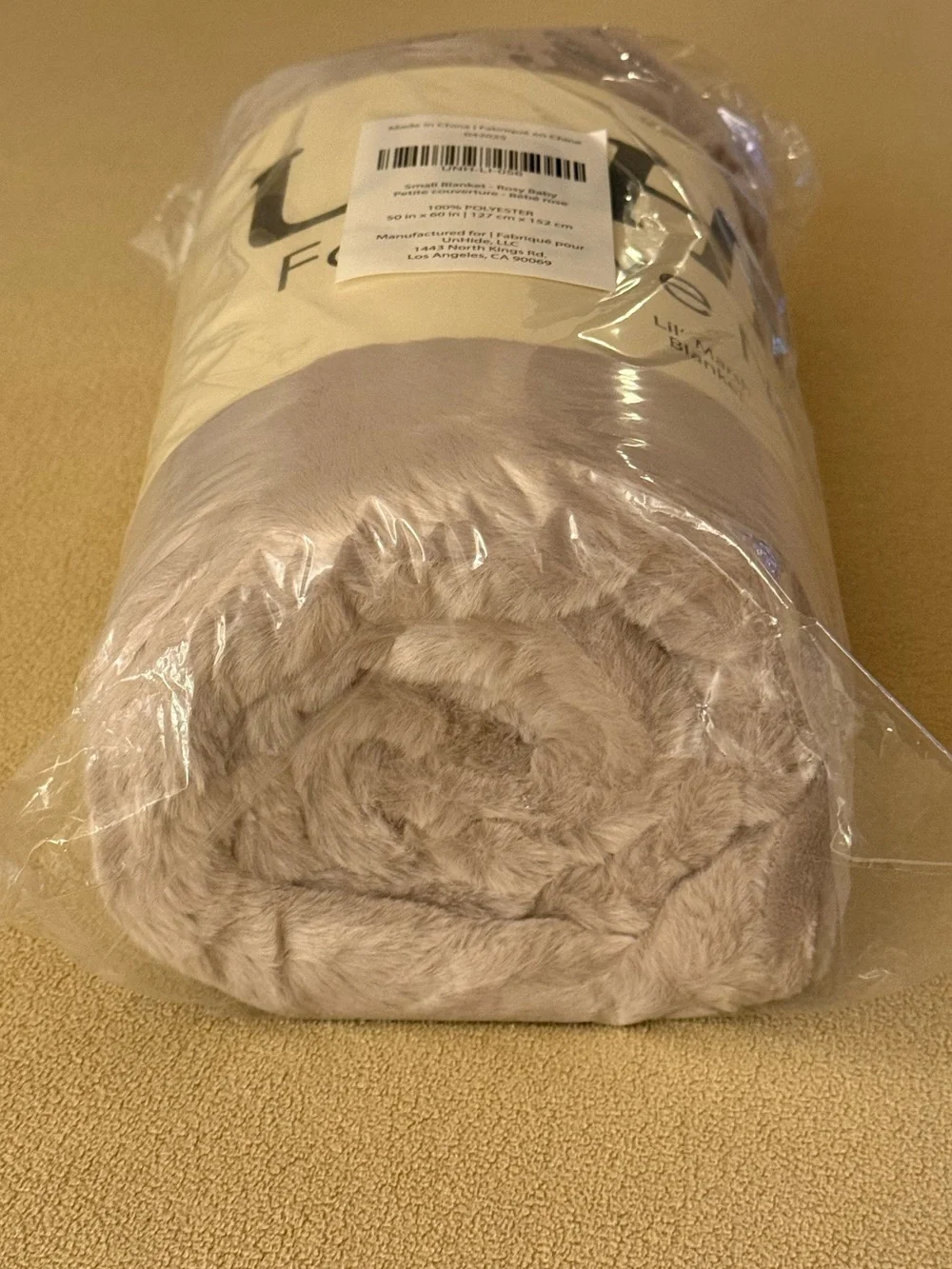 UnHide Lil’ Marsh Small Rosy Baby Faux Fur Throw - Lightweight Faux Fur Blanket